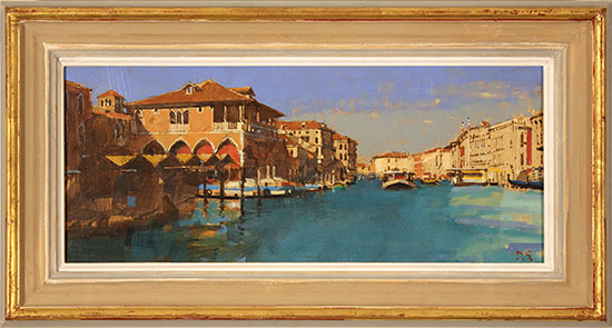 David Sawyer, RBA, Original oil painting on panel, The Fish Market, Venice 