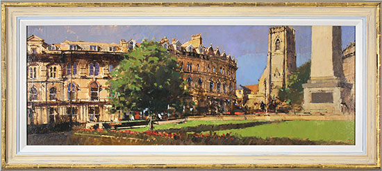 David Sawyer, RBA, Original oil painting on panel, Cambridge Crescent, Harrogate