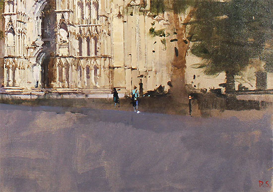 David Sawyer, RBA, Original oil painting on canvas, York Minster, West Front  Signature image. Click to enlarge
