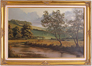 David Dipnall, Original oil painting on canvas, Autumn on the River Aire