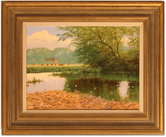 David Morgan, Original oil painting on canvas, Across the Lake. Click to enlarge