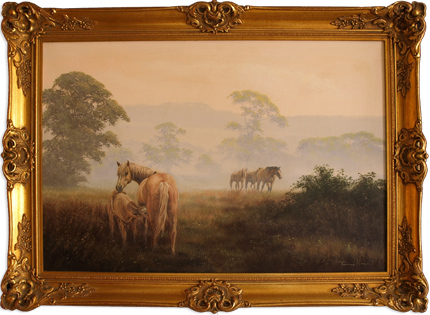 David Morgan, Original oil painting on canvas, Mare and Foal, click to enlarge