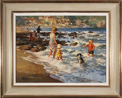Dianne Flynn, Original acrylic painting on canvas, Salcombe, South Sands