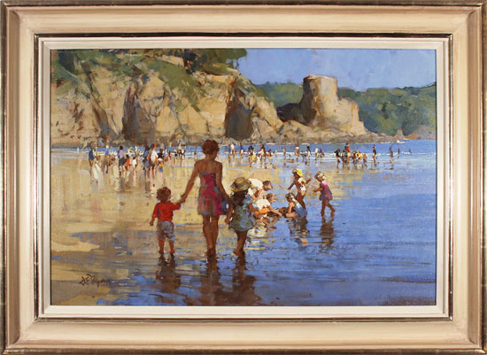 Dianne Flynn, Original acrylic painting on canvas, Salcombe, South Sands 