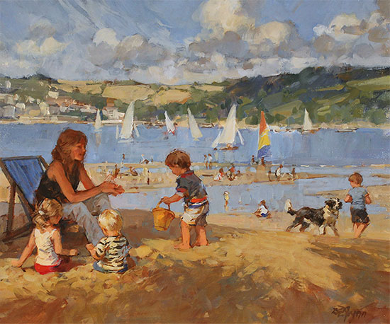 Dianne Flynn, Original oil painting on canvas, Salcombe Distractions  Without frame image. Click to enlarge