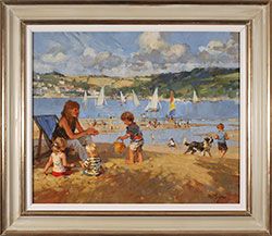 Dianne Flynn, Original oil painting on canvas, Salcombe Distractions  Large image. Click to enlarge