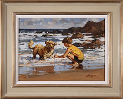 Dianne Flynn, Original acrylic painting on board, Rocky Shore Large image. Click to enlarge