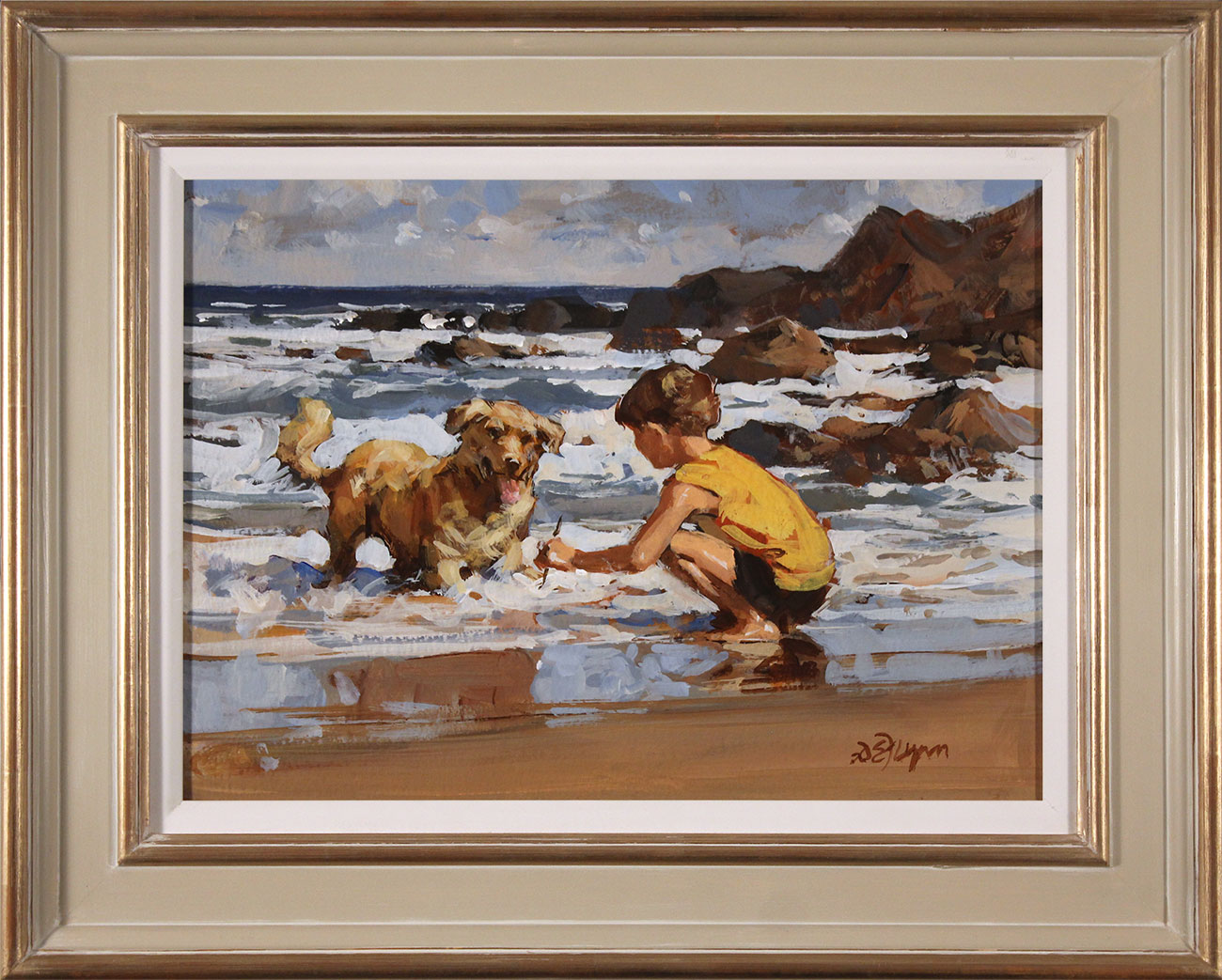 Dianne Flynn, Original acrylic painting on board, Rocky Shore. Click to enlarge