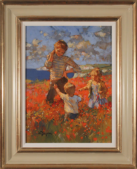 Dianne Flynn, Original acrylic painting on canvas, Clifftop Poppies 