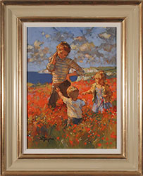 Dianne Flynn, Original acrylic painting on canvas, Clifftop Poppies Large image. Click to enlarge