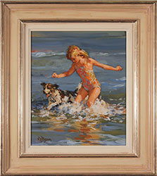 Dianne Flynn, Original acrylic painting on board, Frolics  Large image. Click to enlarge