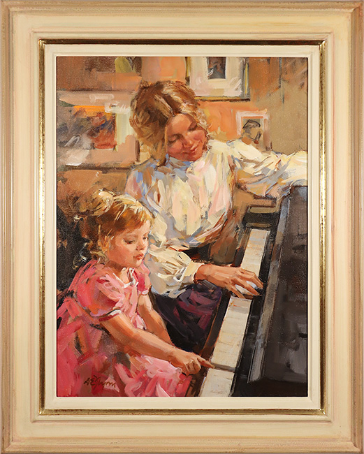 Dianne Flynn, Original acrylic painting on canvas, Ruby's First Lesson