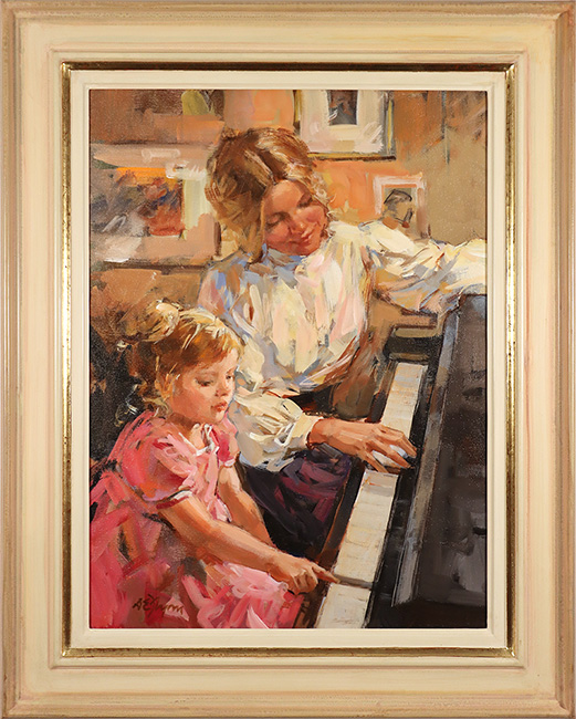 Dianne Flynn, Original acrylic painting on canvas, Ruby's First Lesson 