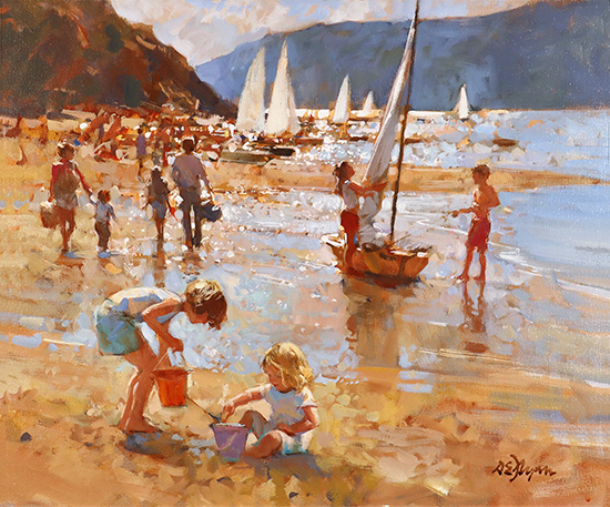 Dianne Flynn, Original acrylic painting on canvas, Working Holiday