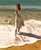 Domingo, Pastel, Girl on the Beach Large image. Click to enlarge