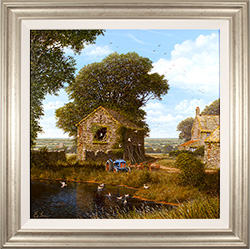 Edward Hersey, Original oil painting on panel, High Summer, Yorkshire Dales