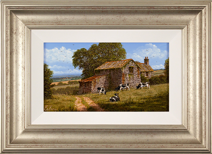 Edward Hersey, Original oil painting on panel, Down at the Old Dairy, click to enlarge