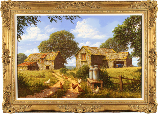 Edward Hersey, Original oil painting on canvas, Memories from a  North Yorkshire Farm