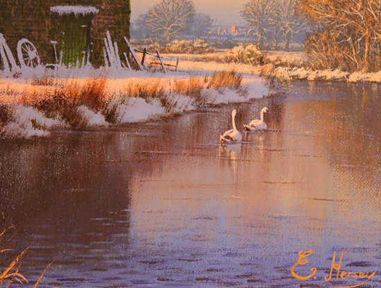 Edward Hersey, Original oil painting on canvas, Winter Serenity Signature image. Click to enlarge