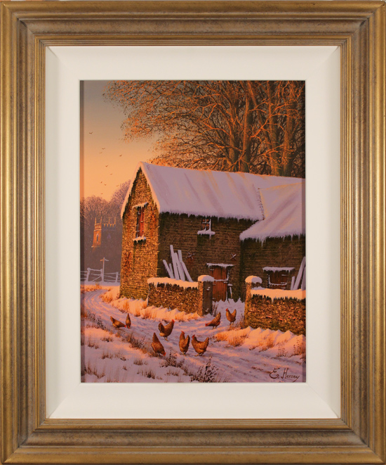 Edward Hersey, Original oil painting on canvas, Winter Walk, North Yorkshire 