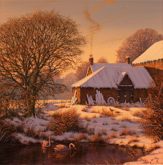 Edward Hersey, Original oil painting on canvas, Evening Glow Without frame image. Click to enlarge
