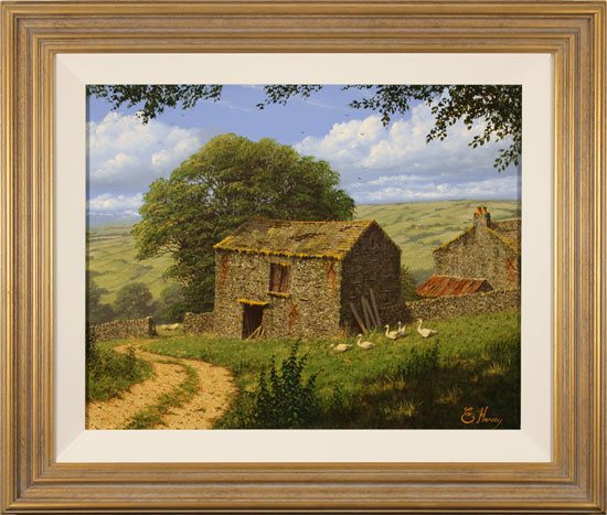 Edward Hersey, Original oil painting on canvas, Summer in the Yorkshire Dales 