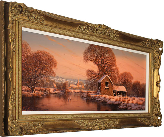 Edward Hersey, Original oil painting on canvas, The Warm Glow of Winter Additional image. Click to enlarge