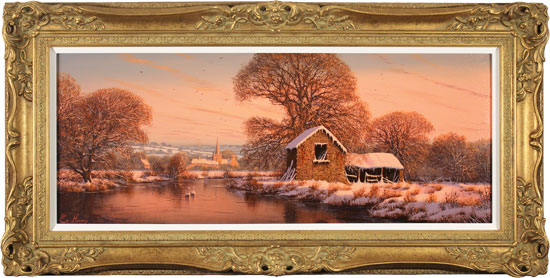 Edward Hersey, Original oil painting on canvas, The Warm Glow of Winter 
