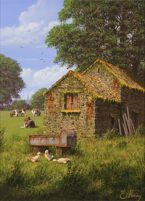 Edward Hersey, Original oil painting on canvas, Moment of Calm Without frame image. Click to enlarge