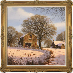 Edward Hersey, Original oil painting on canvas, A Light Dusting, Yorkshire Dales Large image. Click to enlarge