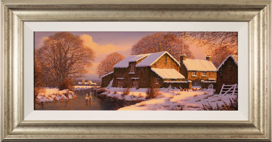 Edward Hersey, Original oil painting on canvas, Winter Warmth, Yorkshire Dales, click to enlarge