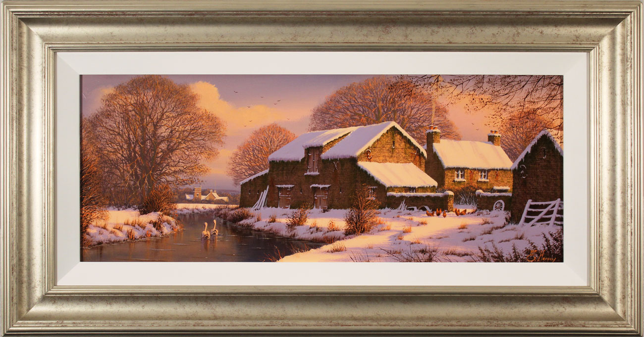 Edward Hersey, Original oil painting on canvas, Winter Warmth, Yorkshire Dales. Click to enlarge