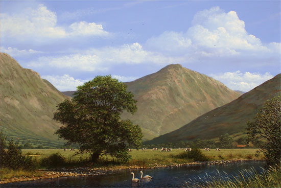 Edward Hersey, Original oil painting on panel, Great Gable, The Lake District Without frame image. Click to enlarge