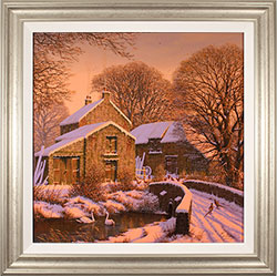 Edward Hersey, Original oil painting on panel, Warm Winter Glow Large image. Click to enlarge