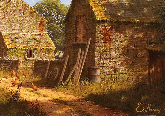 Edward Hersey, Original oil painting on panel, The Long Way Home, Yorkshire Dales Signature image. Click to enlarge