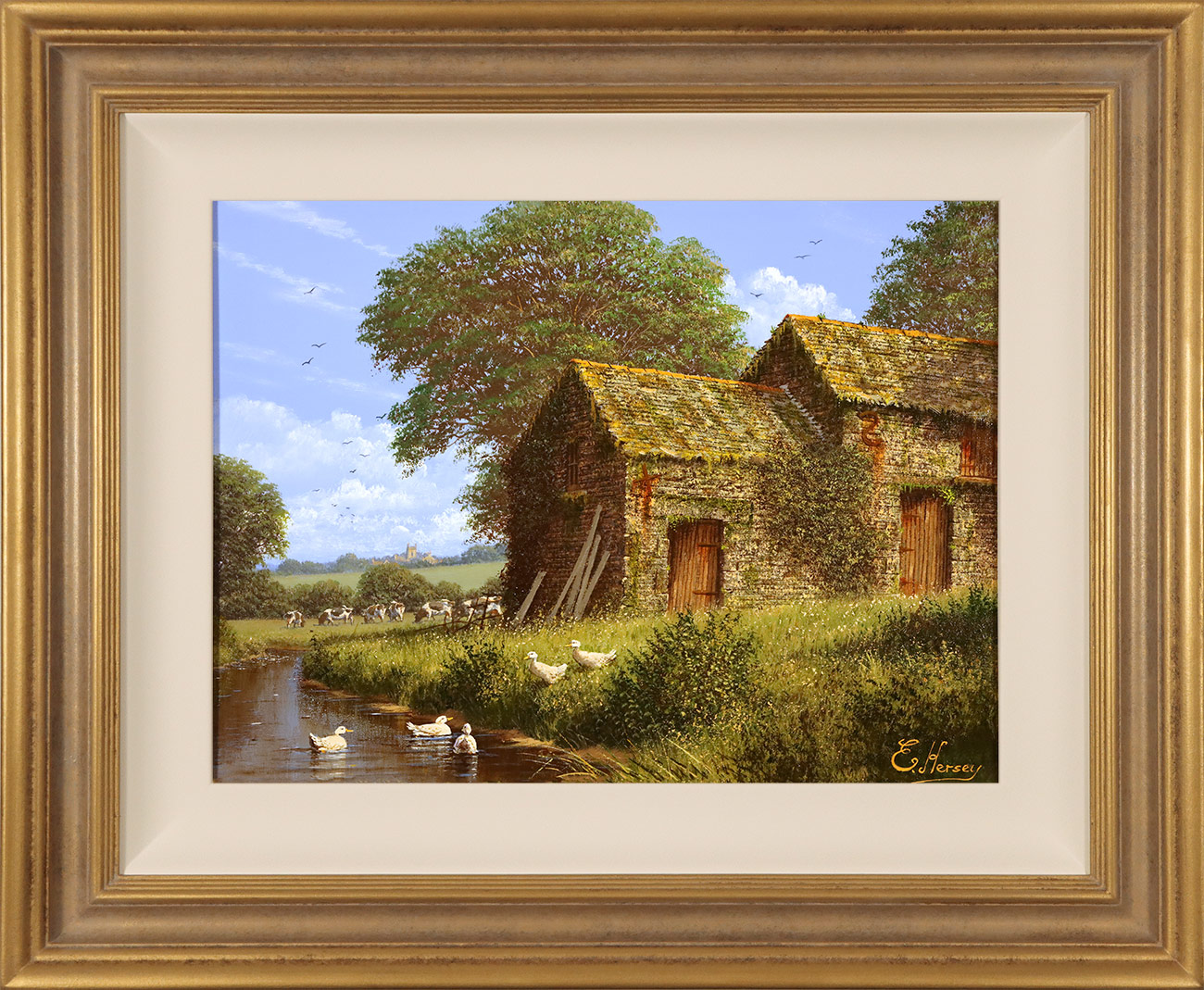 Edward Hersey, Original oil painting on panel, Summer Serenity. Click to enlarge