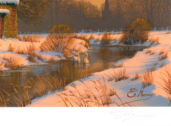 Edward Hersey, Signed limited edition print, The Warmth of Winter, Yorkshire Dales Signature image. Click to enlarge