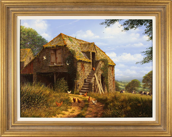 Edward Hersey, Original oil painting on canvas, Stone Barn, North Yorkshire, click to enlarge