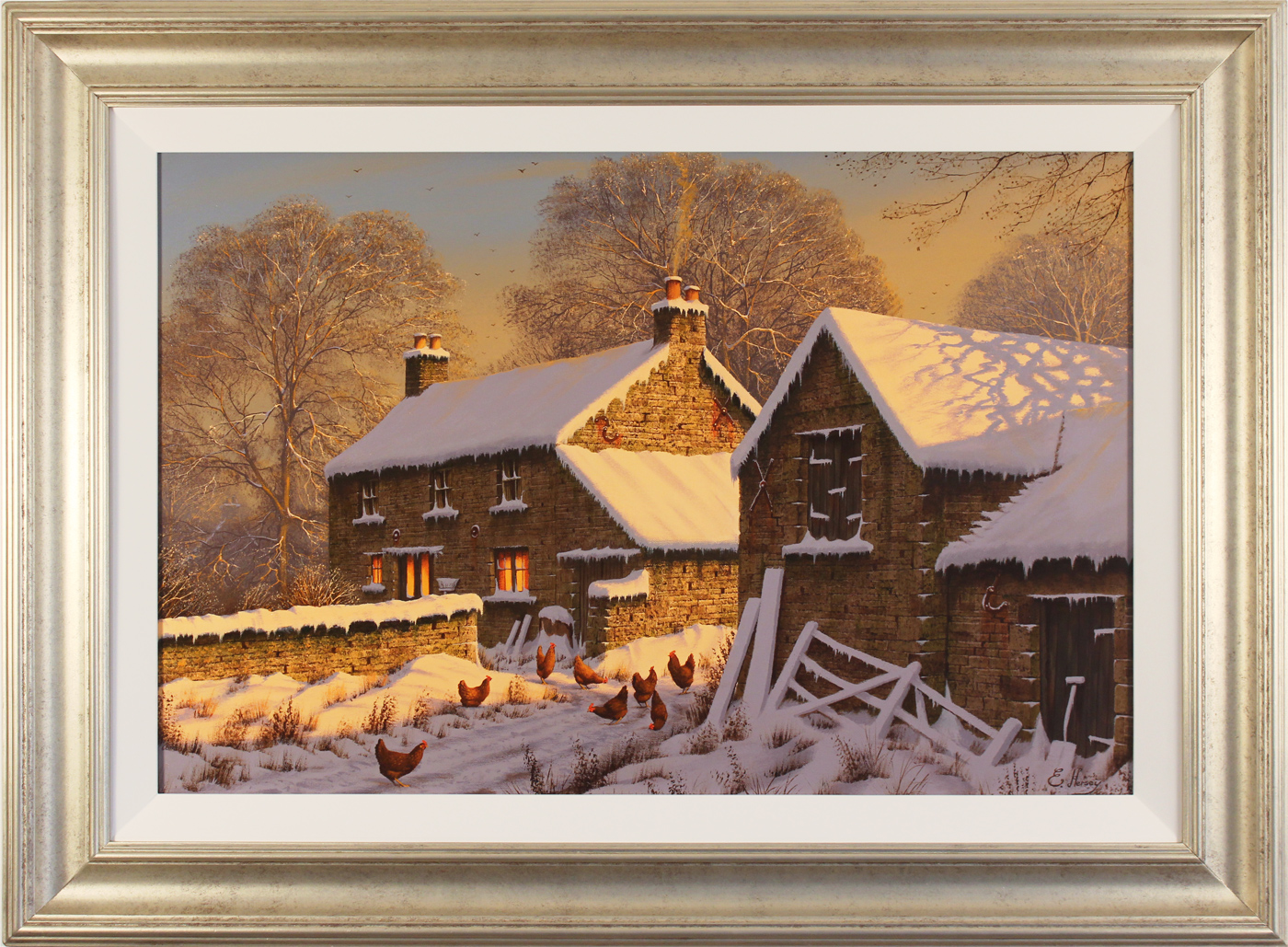 Edward Hersey, Original oil painting on canvas, Winter Glow, North Yorkshire. Click to enlarge
