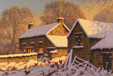 Edward Hersey, Original oil painting on canvas, Winter Glow, North Yorkshire Large image. Click to enlarge