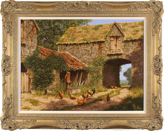 Edward Hersey, Original oil painting on canvas, Through the Archway, North Yorkshire, click to enlarge