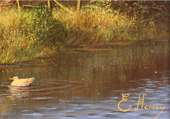 Edward Hersey, Original oil painting on panel, Landscape Signature image. Click to enlarge