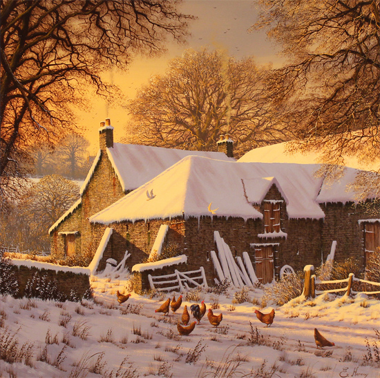 Edward Hersey, Original oil painting on canvas, Winter Warmth