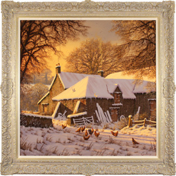 Edward Hersey, Original oil painting on canvas, Winter Warmth Large image. Click to enlarge