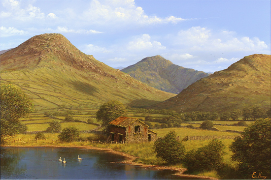 Edward Hersey, Original oil painting on canvas, Cumbrian Majesty, Loweswater, The Lake District