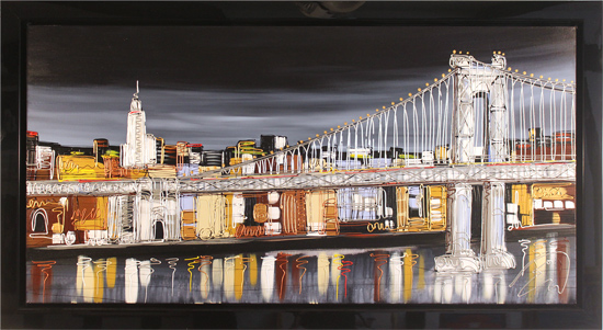 Edward Waite, Original acrylic painting on canvas, Manhattan Skyline