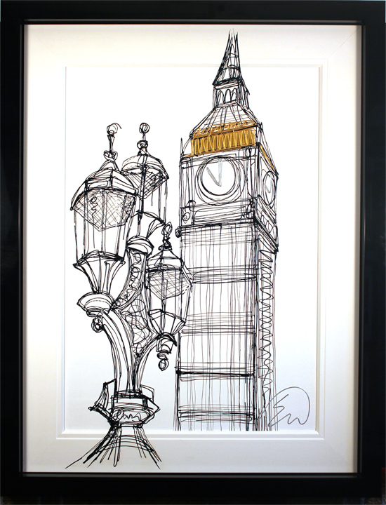 Edward Waite, Original acrylic painting on canvas, Big Ben