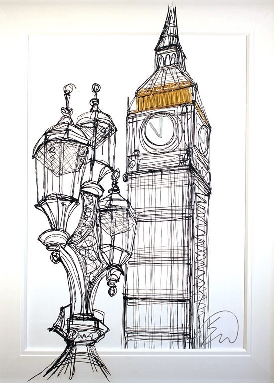 Edward Waite, Original acrylic painting on canvas, Big Ben Without frame image. Click to enlarge