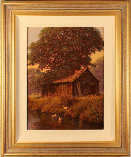Edward Hersey, Original oil painting on canvas, Cotswolds Farm, click to enlarge