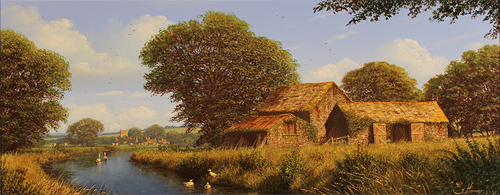 Edward Hersey, Original oil painting on canvas, West Country Scene